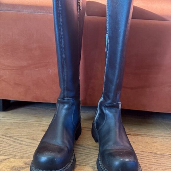 Vintage John Fluevog Black Leather Knee-High Boots - Picture 3 of 8